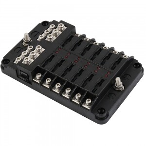 12V DC 퓨즈박스, 12포트 DC단자대, 자동차퓨즈박스, 자동차퓨즈단자 (퓨즈24개 포함)